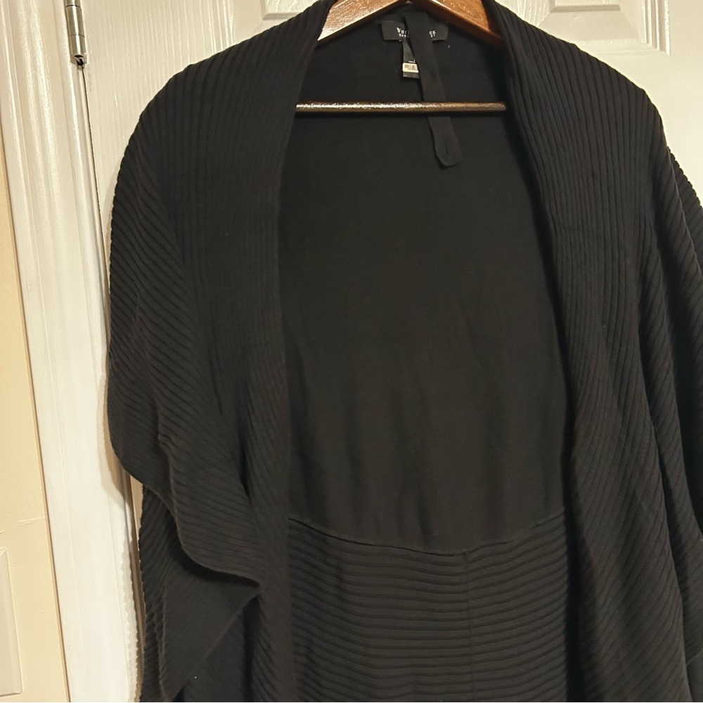 WHBM Black Ruffle Open Front Cardigan Medium - Picture 3 of 12